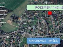 Prodej pozemku pro bydlení, Mnichovice - Myšlín, Hlavní, 1147 m2