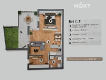 Pronájem bytu 2+kk, Poděbrady, Husova, 51 m2
