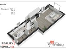 Pronájem bytu 1+kk, Brandýs nad Labem-Stará Boleslav - Brandýs nad Labem, Augustina Lukeše, 24 m2