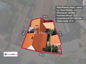 Prodej pozemku pro bydlení, Starý Plzenec, Masarykovo náměstí, 589 m2