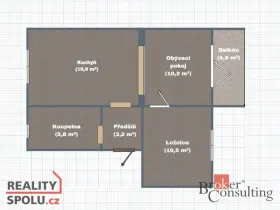 Pronájem bytu 2+1, Rybitví, Školní, 65 m2