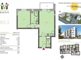 Pronájem bytu 2+kk, Jihlava, Buková, 52 m2