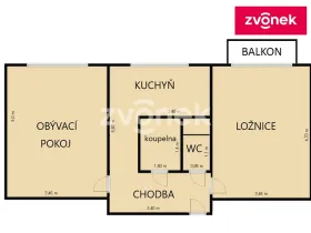 Prodej bytu 2+1, Uherské Hradiště, 56 m2