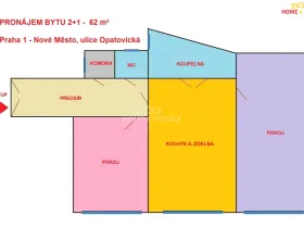 Pronájem bytu 2+1, Praha - Nové Město, Opatovická, 62 m2