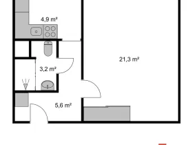 Pronájem bytu 1+1, Jablonec nad Nisou - Mšeno nad Nisou, F. L. Čelakovského, 36 m2