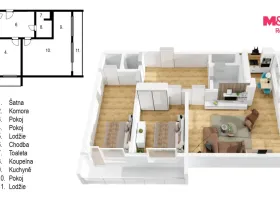 Prodej bytu 3+1, Slaný, Vítězná, 60 m2