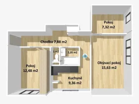 Prodej bytu 3+1, Stříbro, Brožíkova, 56 m2
