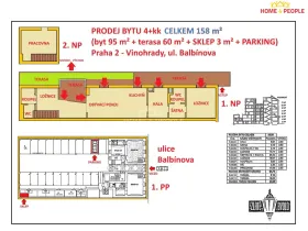 Prodej bytu 4+kk, Praha - Vinohrady, Balbínova, 158 m2