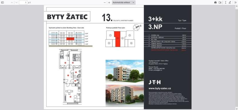 Prodej bytu 3+kk, Žatec, Husova, 69 m2