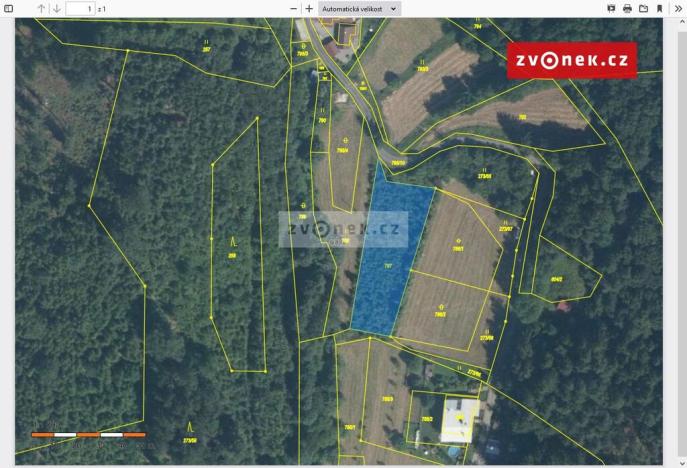 Prodej pozemku pro bydlení, Bystřička, 1579 m2