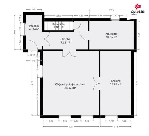 Prodej rodinného domu, Okřesaneč, 72 m2