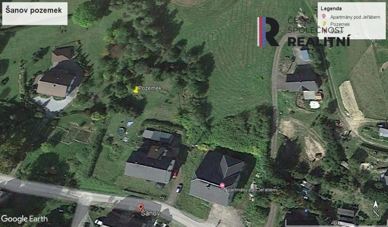 Prodej pozemku pro bydlení, Červená Voda - Šanov, 1218 m2