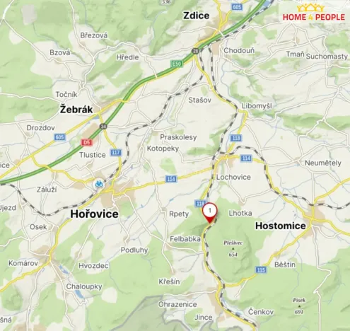 Pronájem bytu 1+kk, Lochovice, 40 m2