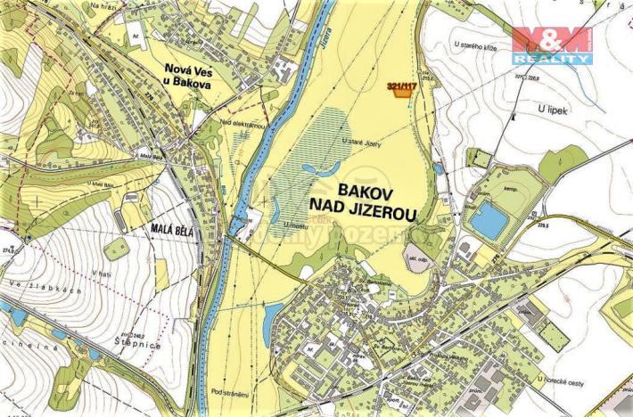 Prodej trvalého travního porostu, Bakov nad Jizerou, 1359 m2