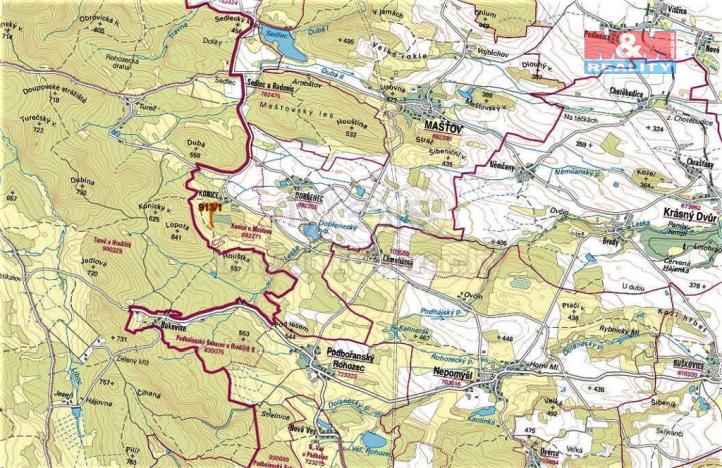 Prodej louky, Mašťov, 3400 m2