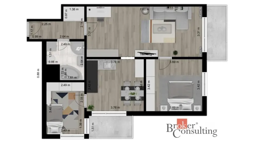 Prodej bytu 3+1, Liberec - Liberec VI-Rochlice, Nádvorní, 83 m2