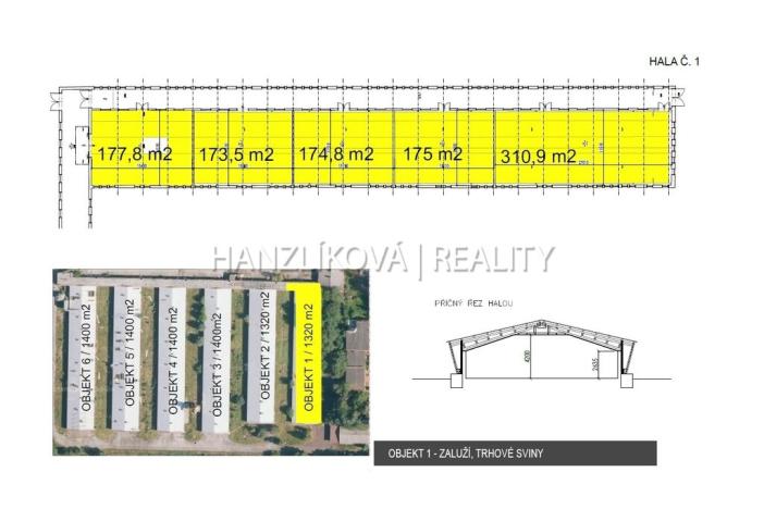 Pronájem skladu, Slavče - Záluží, 1320 m2
