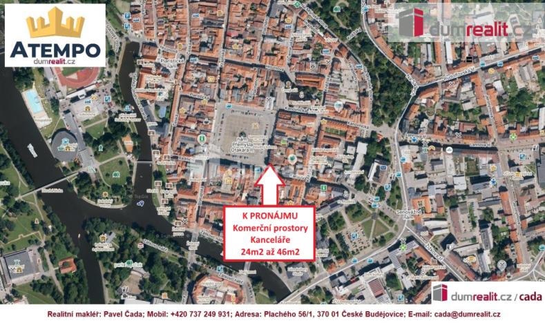 Pronájem kanceláře, České Budějovice - České Budějovice 1, Karla IV., 24 m2