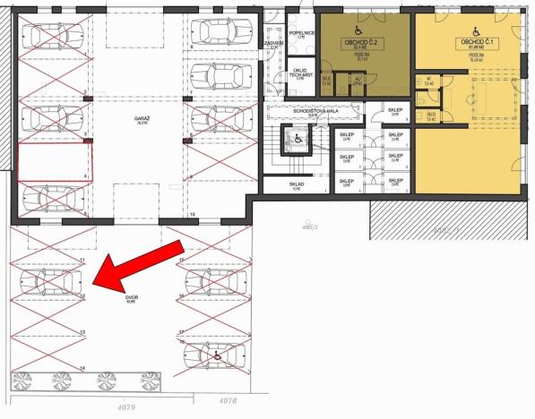 Prodej garážového stání, České Budějovice, B. Smetany, 18 m2