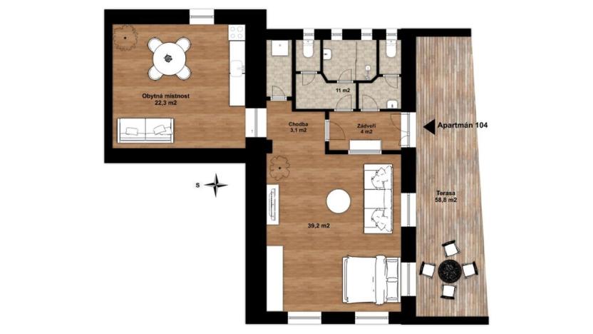 Prodej bytu 2+kk, Křišťanov - Arnoštov, 79 m2