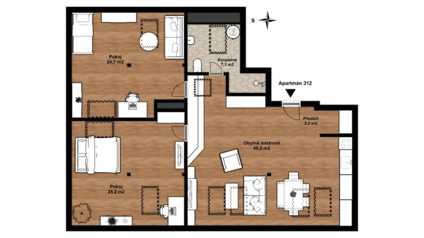 Prodej bytu 3+kk, Křišťanov - Arnoštov, 104 m2