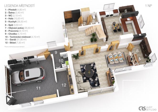 Prodej rodinného domu, Kamenice, Kruhová, 271 m2