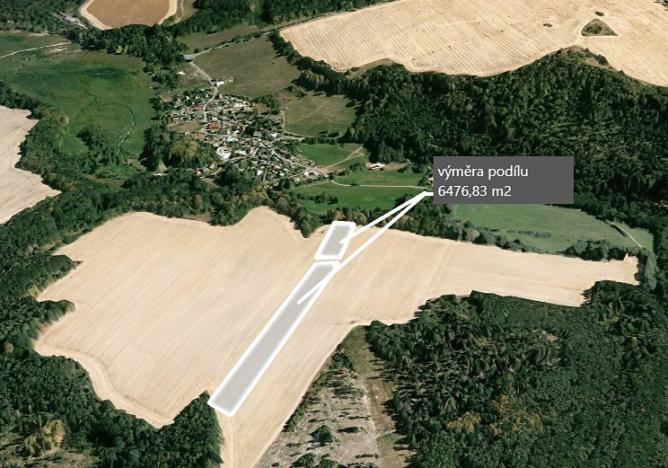 Prodej podílu zemědělské půdy, Úvalno, 6476 m2