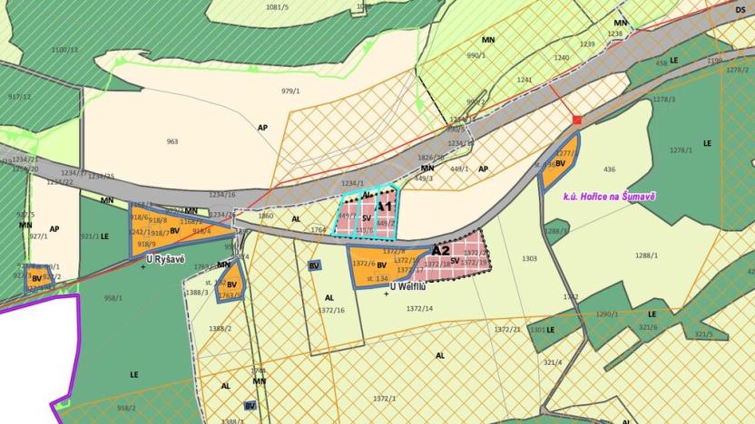 Prodej pozemku pro komerční výstavbu, Hořice na Šumavě, 1895 m2