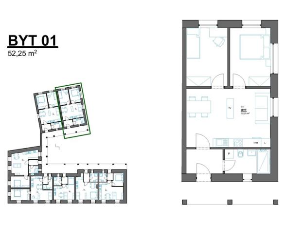 Prodej bytu 3+kk, Domažlice, Tovární, 50 m2