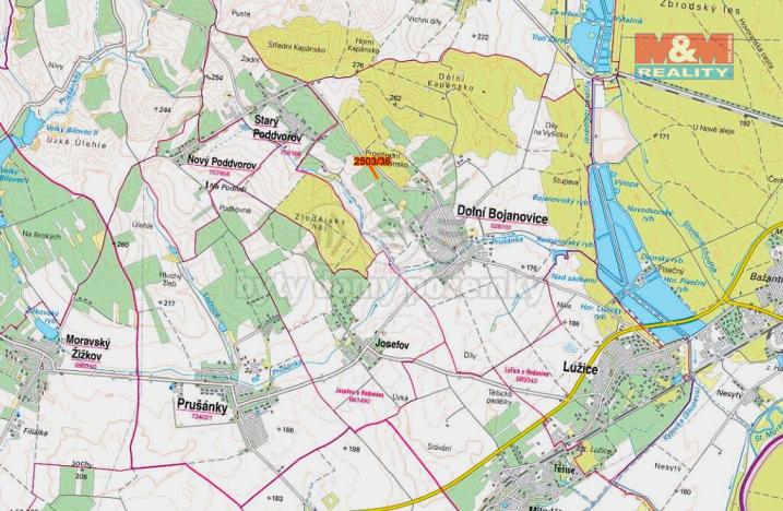 Prodej zemědělské půdy, Dolní Bojanovice, 2497 m2