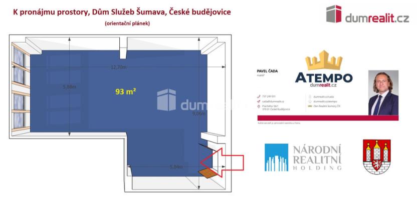 Pronájem obchodního prostoru, České Budějovice - České Budějovice 2, J. Opletala, 55 m2