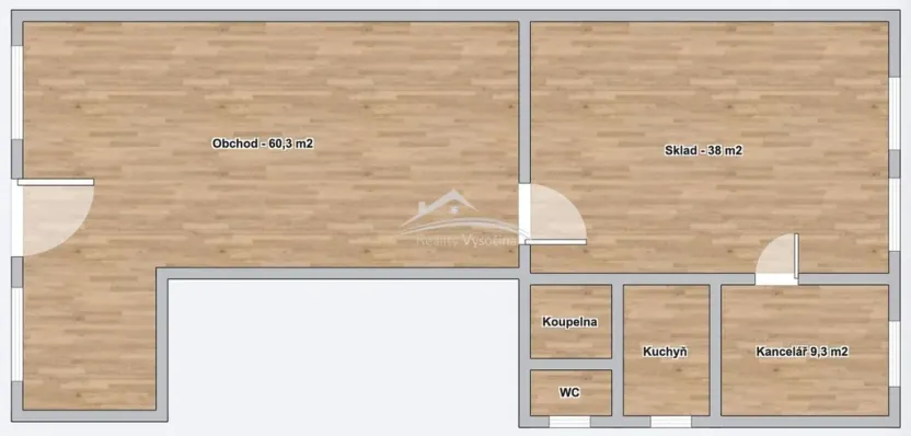 Pronájem obchodního prostoru, Křižanov, Benešovo náměstí, 116 m2