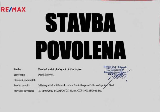 Prodej rybníku, Ondřejov, 8264 m2