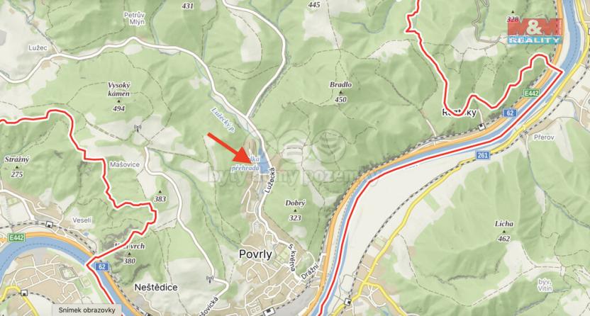 Prodej zahrady, Povrly, 460 m2