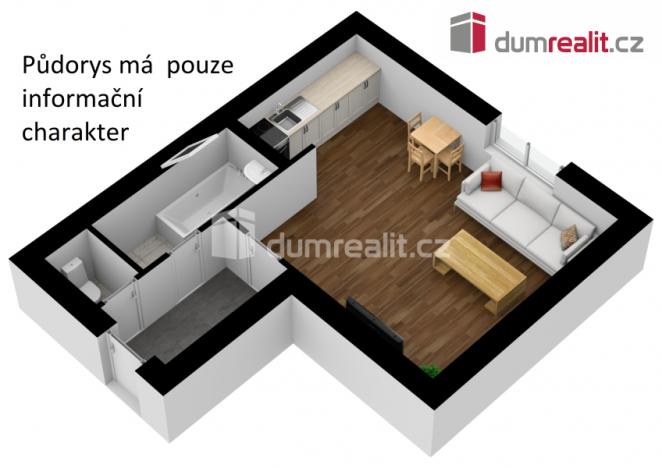 Prodej bytu 1+kk, Trhové Sviny, Branka, 32 m2