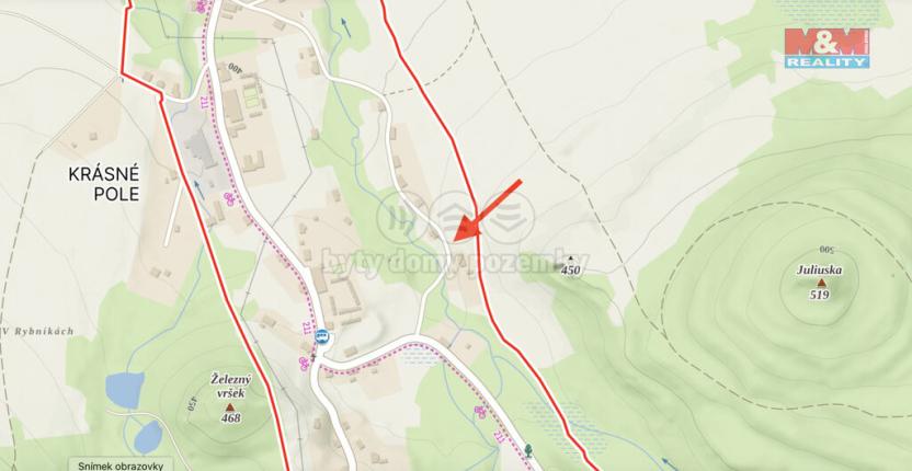 Prodej trvalého travního porostu, Chřibská - Krásné Pole, 1301 m2