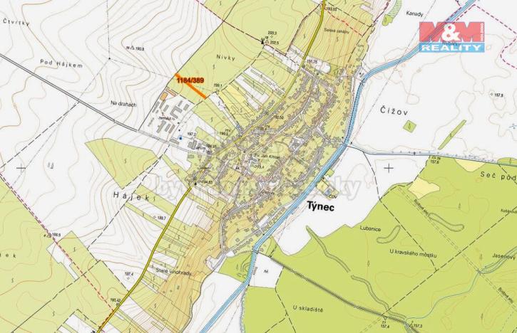 Prodej pole, Týnec, 226 m2