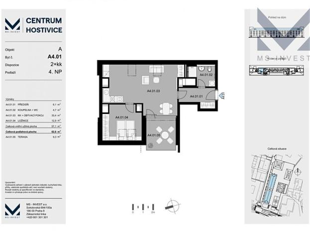 Prodej bytu 2+kk, Hostivice, Čsl. armády, 63 m2