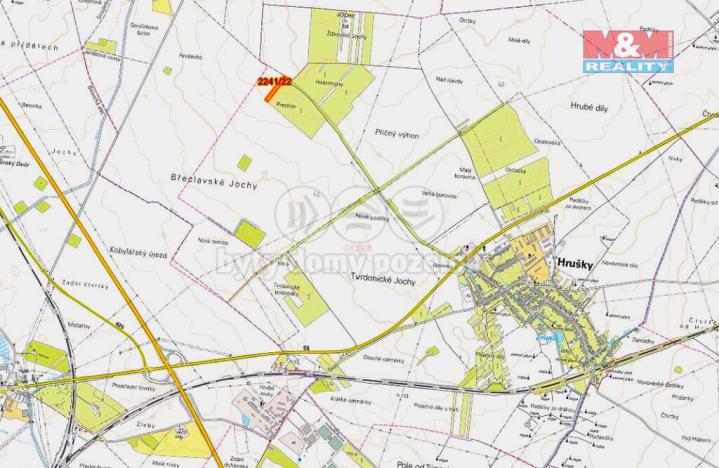 Prodej zemědělské půdy, Hrušky, 612 m2