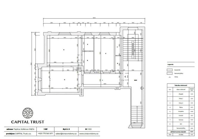 Prodej činžovního domu, Teplice, Kollárova, 822 m2