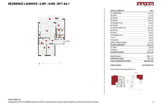 Prodej bytu 4+kk, Praha - Smíchov, Na Laurové, 137 m2