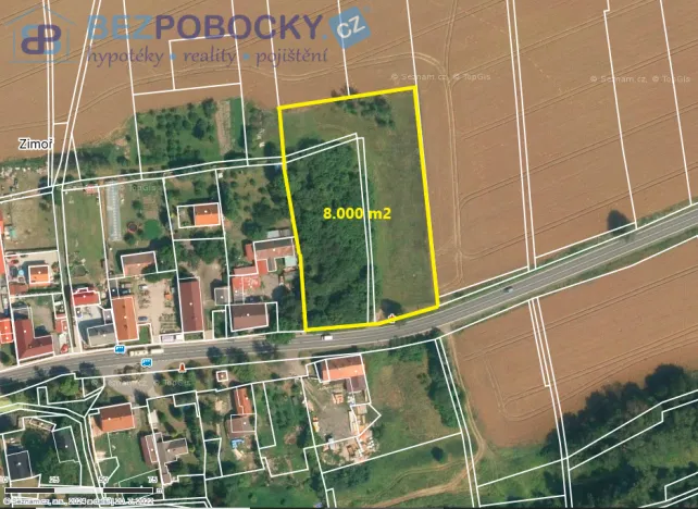 Prodej zahrady, Liběšice - Zimoř, 8000 m2