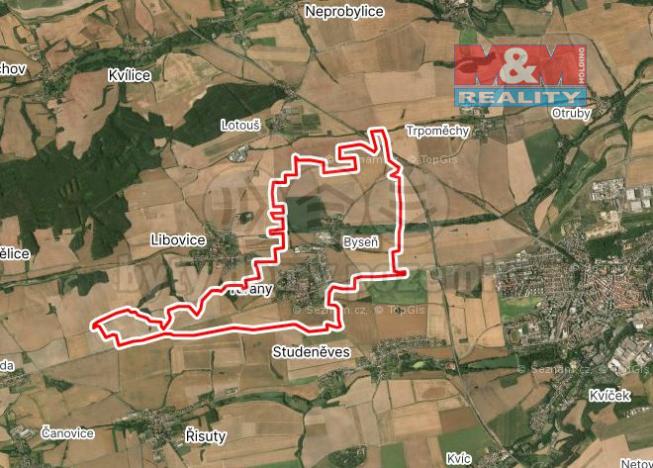 Prodej pole, Tuřany - Byseň, 27000 m2