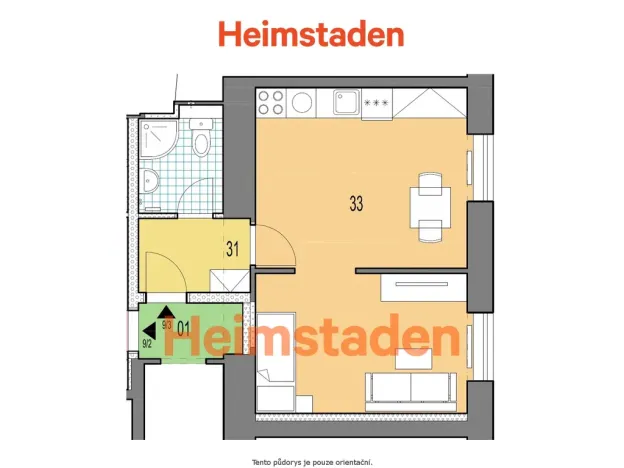 Pronájem bytu 1+kk, Havířov - Město, Hlavní třída, 25 m2