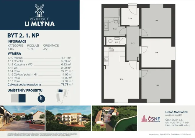 Prodej bytu 4+kk, Praha - Královice, Kuťatská, 78 m2