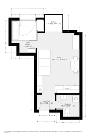 Pronájem bytu 2+kk, Brno - Staré Brno, Pekařská, 29 m2