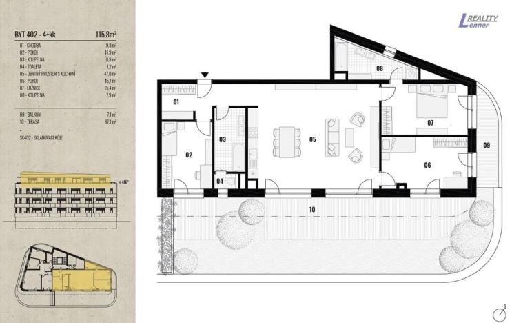 Prodej bytu 3+kk, Rožmitál pod Třemšínem, 85 m2