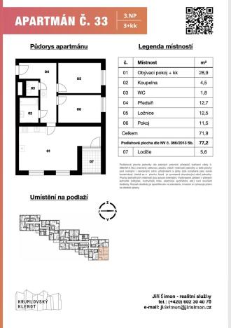 Prodej bytu 3+kk, Český Krumlov - Latrán, Za Jitonou, 77 m2