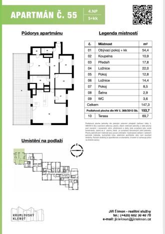 Prodej bytu 5+kk, Český Krumlov - Latrán, Za Jitonou, 154 m2