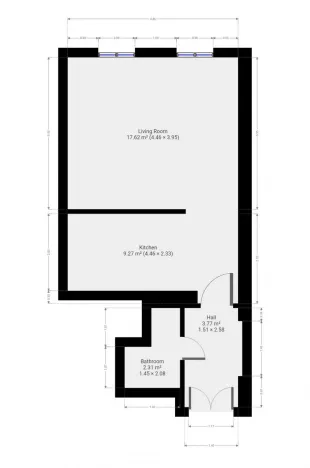 Pronájem bytu 1+kk, Praha - Karlín, Hybešova, 33 m2